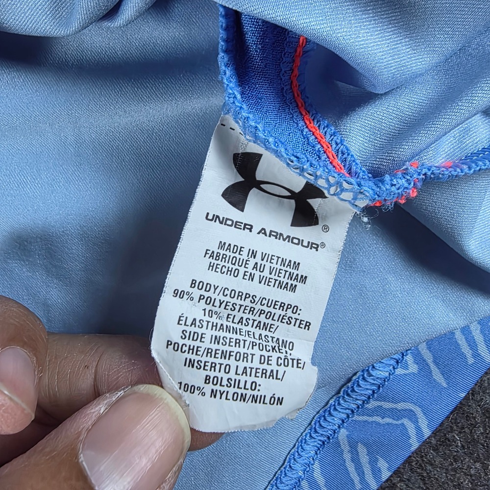 Under Armour Quarter Zip Pullover Mens Large Blue Geometric Iso-Chill 1253195 - Picture 8 of 12